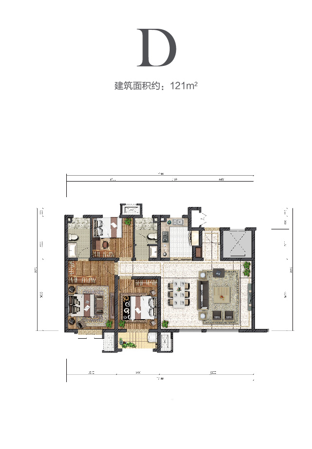 金輝中環(huán)云著(zhù)121㎡戶(hù)型圖